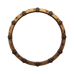 Obraz premium Steampunk border circle PNG transparent background