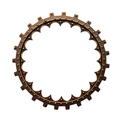 Steampunk border circle PNG transparent background