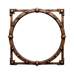 Obraz premium Steampunk border circle PNG transparent background