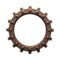 Obraz premium Steampunk border circle PNG transparent background