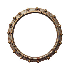 Naklejka premium Steampunk border circle PNG transparent background