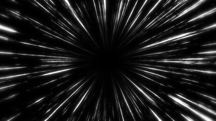 高精細なカラフルな鋭いネオン線の集中線