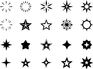 Obraz premium Set of star sparkling icon