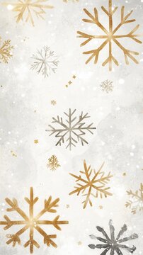 Gold and Silver Snowflakes Winter Design
