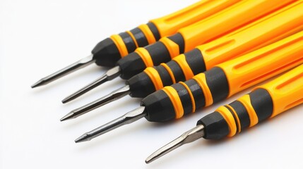 Fototapeta premium Precision Screwdrivers in Vibrant Yellow Handles for Repairs