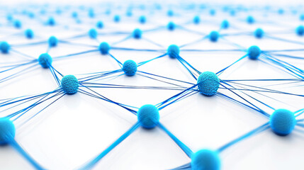 A 3D image shows a blue and white string network.