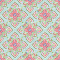 Ikat Flower Pattern Ethnic Geometric native tribal boho motif aztec textile fabric carpet mandalas African