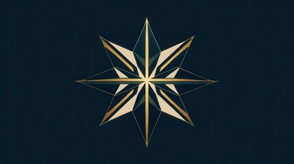 Obraz premium Elegant Gold and Teal Geometric Star Design