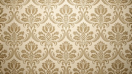 Damask seamless wallpaper background, refined design, ornate decorations, sophisticated atmosphere