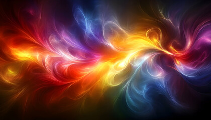Obraz premium Abstract vibrant swirling colorful energy flow.