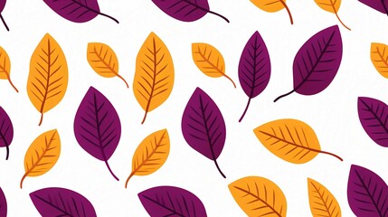 Autumn Leaf Pattern Vector Illustration in Red and Orange Foliage Design