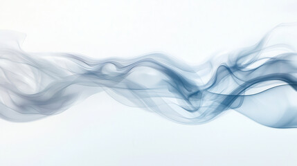 Fototapeta premium Soft blue smoke trails blend harmoniously against light background, creating serene and calming atmosphere. flowing patterns evoke sense of tranquility and elegance