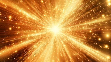 Fototapeta premium Golden Light Abstract Background with Glowing Particles