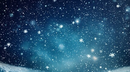 Fototapeta premium Winter Snowfall Scene With Falling Snowflakes