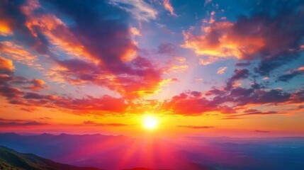 Obraz premium Stunning Sunset Over Majestic Mountain Range