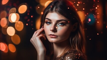 Fototapeta premium Enchanted Evening: A Portrait of Feminine Beauty