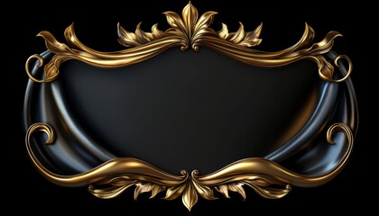 Elegant Gold Frame With Dark Draped Background