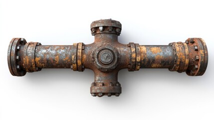 Valve-equipped metal pipe, white BG