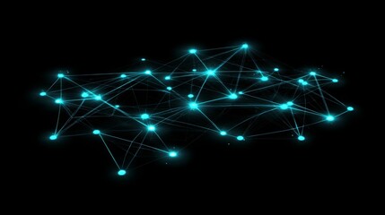 Fototapeta premium Abstract Network Connection: Glowing Lines and Nodes