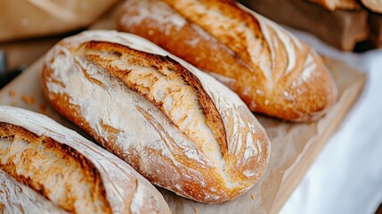 close-up of rustic bread, rough texture, crumb details, slightly angled shot, premium quality, isolated on white background