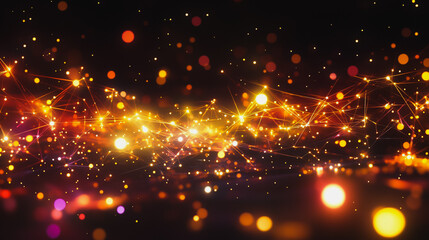 Obraz premium Abstract business connection of lines from nodes It is connected to endless nodes and represents the innovation of communication in the network.