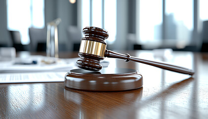 Courtroom actions on law restrictions and regulations legal environment documented evidence business perspective justice concept