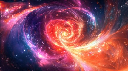 Obraz premium Fireworks creating dynamic spirals of light, abstract and vibrant, 