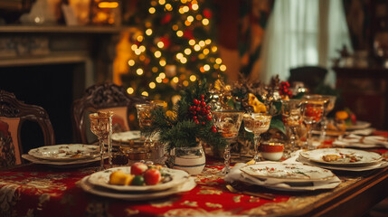 christmas table setting