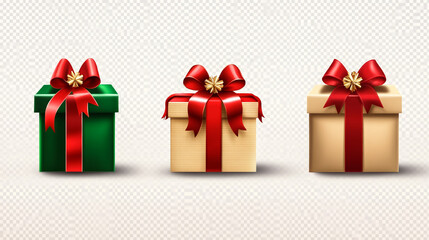 Obraz premium gift box with red ribbon