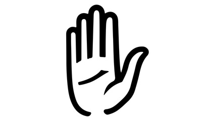Obraz premium hand palm simple outline vector illustration