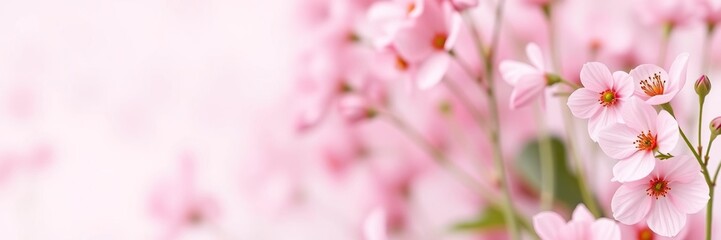 Obraz premium Minimalist floral wallpaper with a subtle pink flower background, simple pattern, soft pink, clean lines