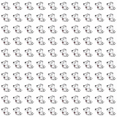 Fototapeta premium Cute Dog Pattern: Adorable and playful, this seamless pattern features a repeat of charming dogs, perfect for adding a touch of whimsy to your projects. 