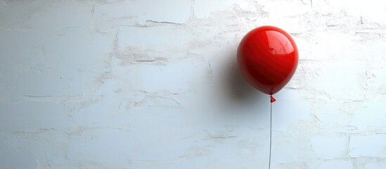 Red helium balloon isolated on a clean white background symbolizing joy celebration and simplicity perfect for festive or promotional themes