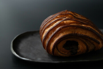 Fototapeta premium Dessert Concept, Traditional French Bread, Croissant aux Chocolate