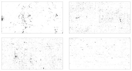 Obraz premium Set of Black and white grunge. Distress overlay texture. Surface dust and rough dirty wall background concept.