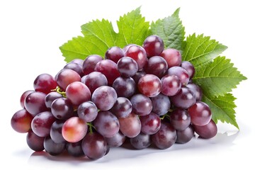 red grapes isolated on white
