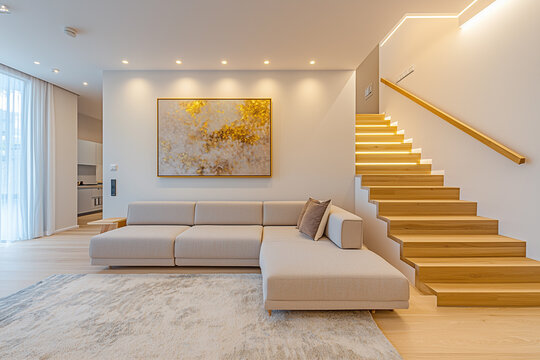 room with white walls anda  wooden floor
