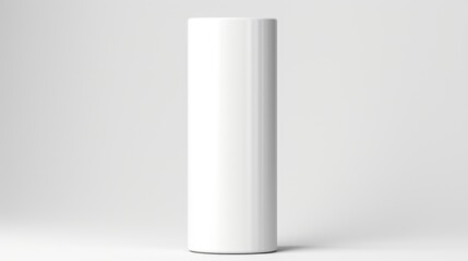 Minimalistic white cylinder on a clean backdrop showcasing modern design and versatility for backgrounds and product displays.