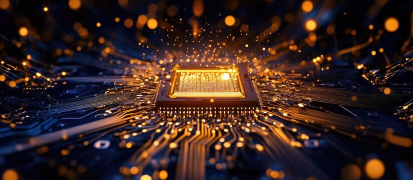 Advanced CPU technology featuring gold plated pins for optimal performance in modern computing systems with dynamic electrical connections.