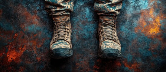 Veterans Day Tribute Military Boots Symbol of Honor and Respect for Service Members Friends and Family Greetings Card Design