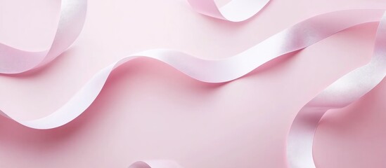 Festive greeting card mockup on a soft pink backdrop with decorative ribbons ideal for Mother's Day or Women's Day promotions