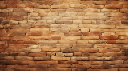 Fototapeta premium Vintage brick wall texture with warm earthy tones for rustic background or interior design projects. Ideal for authentic style imagery.