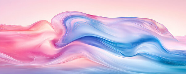 Obraz premium Abstract Colorful Waves Flowing Seamlessly, Creating a Dreamlike Pastel Background