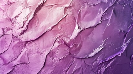 Vibrant violet textured background featuring illuminated foil with a unique deformed surface and trendy duotone gradient effect.