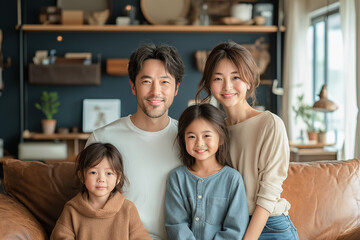 Obraz premium 仲良し家族写真,LDK,リビング