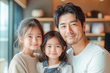 Obraz premium 仲良し家族写真,LDK,リビング