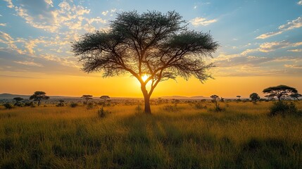 Obraz premium The sun shines on Africa from a high vantage point, illustrating the continent's diverse geography.