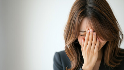 Fototapeta premium A young woman with a sorrowful gaze
