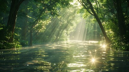 sun rays in the forest