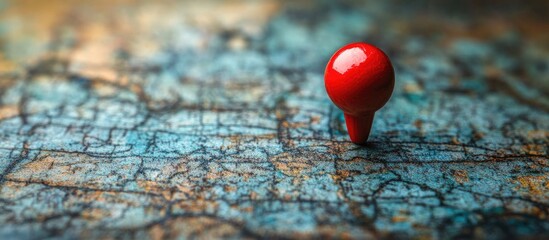 Political world map with a red pin highlighting a specific location representing global connectivity and geography concepts